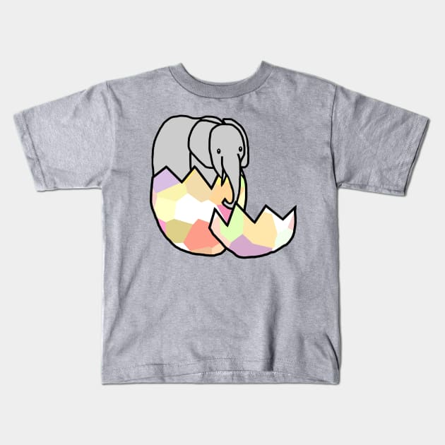 Elephant Hatching from Easter Egg Kids T-Shirt by ellenhenryart